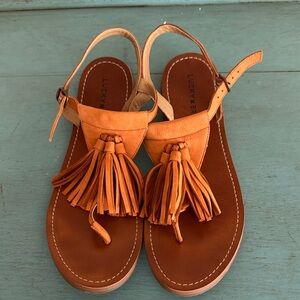 Lucky Brand Burnt Orange Tassel Sandals